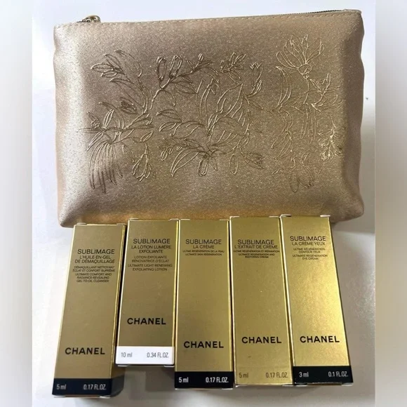 Chanel SUBLIMAGE Travel 8 Pieces Bundle  with SUBLIMAGE Pouch 6”x4.5” And Jars - Picture 2 of 16